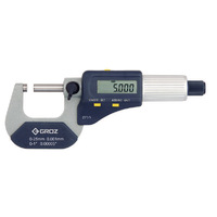 MMED/1 Groz Ip54 Electronic Micrometer, 0-1/0-25mm, 0.00005/0.001mm,Friction Thimble, Paint Frame