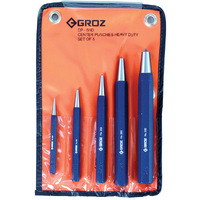 CP/HD/5/ST Groz Heavy Duty Centre Punch Set, 5 Pce