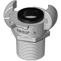 08-001-12-000 Minsup Type A Claw Coupling Standard Seal 500PSI SG Iron 3/8" BSP MALE