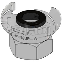 08-001-13-000 Minsup Type A Claw Coupling Standard Seal 500PSI SG Iron 3/8" BSP FEMALE
