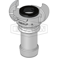 08-001-14-000 Minsup Type A Claw Coupling Standard Seal 500PSI SG Iron 3/8" Hose End