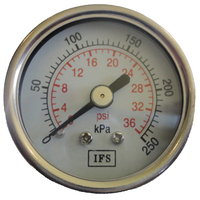 27-04R2-002 Pressure Gauge 40mm 250 KPA 1/8 BSPT Rear Entry Dry (25-1062)