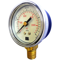27-05B2-008B Pressure Gauge 50mm 800 KPA 1/8 BSPT Bottom Entry Dry Black Steel Case (25-1126)