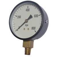27-08B4-002B Pressure Gauge 80mm 250 KPA 1/4 BSPT Bottom Entry Dry Black Steel Case