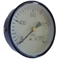27-08R4-016B Pressure Gauge 80mm 1600 KPA 1/4 BSPT Rear Entry Dry Black Steel Case (R/L 970 KPA)