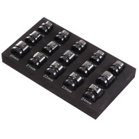 M7 Impact Stubby Socket Set, 1/2" Drive, 15 Pce, 10 - 24mm
