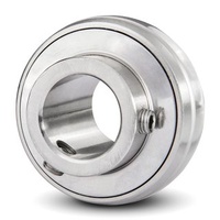MUC204V Premium Wide Inner Ring Bearing Spherical OD With Grub Screw Stainless Steel (20mm) c/w FD Grease