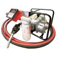 50mm Aluminium diesel transfer pump kit in roll frame Honda GX160 5.5Hp with 6mtr x 32mm Hose, nozzle & flow meter
