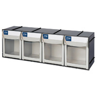 ITM Flip Out Parts Bin, 4 Drawer, 603W X 167D X 203H