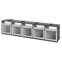 ITM Flip Out Parts Bin, 5 Drawer, 603W X 123D X 153H