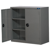 ITM Lockable Cabinet, Metal With 2 Shelves, 880W X 400D X 880W