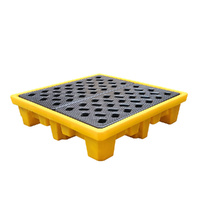 4 Drum Bunded Spill Pallet, Yellow (1460W x 1460L x 310Hmm)  - 250L Sump