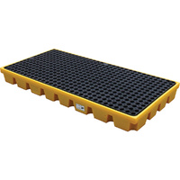 2 Drum Bunded Yellow Work Floor (800W x 1600L x 150Hmm) - 120L Sump
