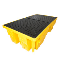 Double IBC Bunded Spill Pallet, Yellow (2322W x 1356L x 600H mm) - 1250L Sump