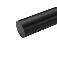 25x1000mm Ultra High Molecular Weight Polyethylene Rod Black