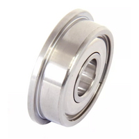 SFR4ZZ EZO Deep Groove Ball Bearing Inch Metal Shields Flanged Stainless Steel (1/4x5/8x0.196/0.690)