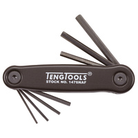 Teng Folding AF Hex Key Set, 7Pce, 1/16"-7/32"