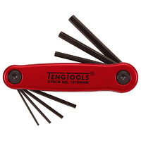 Teng Folding Metric Hex Key Set, 7Pce, 1.5mm-6mm