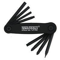 Teng Folding Key Set, 8Pce, Fl/PH/PZ/Hex/TX