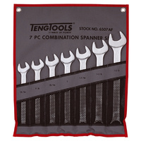Teng Combination AF Spanner Set W/Wallet, 7Pce, 13/16"-1-1/4"