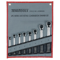 Teng Reversible Ratchet Spanner Set, Metric, 8Pce, 8mm-19mm