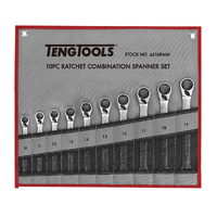 Teng Reversible Ratchet Spanner Set, Metric, 10Pce, 10mm-19mm