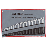 Teng Combination Spanner Set W/Wallet, Metric, 17Pce, 6mm-22mm