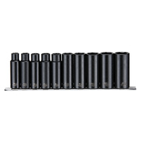 Teng 10Pce 1/2" Dr. Deep Impact Socket Rail Set 10-24mm