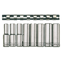 Teng 8Pce 1/2" Dr. Deep Socket Set 13-24mm 12PNT