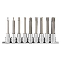 Teng 9Pce 1/2" Dr. Long Ribe Bit Socket Set - M4-M13