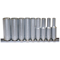 Teng 9Pce 1/4" Dr. Metric Deep Socket Set 4-13mm 6PNT