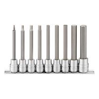 Teng 9Pce 3/8" Dr. Long Hex Bit Socket Set - 3-12mm