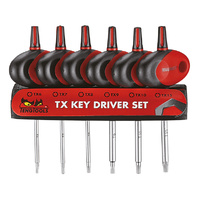 Teng 6Pce MD Mini TX T-Handle Screwdriver Set W/Holder