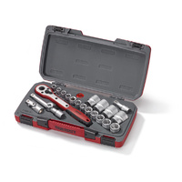 Teng 21Pce 1/2" Dr. Metric Reg. Socket Set 6PNT 10-32mm