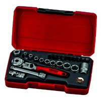 Teng 24Pce 1/4" Dr. Mini Metric Socket Set (Flex Ratchet.)
