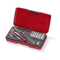 Teng 36Pce 1/4" Dr. Metric Reg/Deep Socket Set