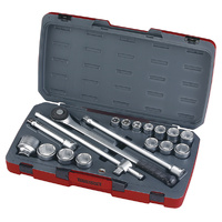 Teng 18Pce 3/4" Dr. Metric Reg. Socket Set 6PNT