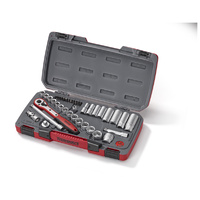 Teng 39Pce 3/8" Dr. Metric Reg/Deep Socket Set