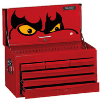 Teng 73Pce 26" 6 Drawer Chest Tool Kit, Metric, Ps Trays, Red