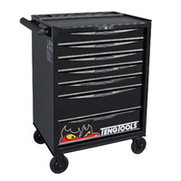 Teng 26" Pro Roll Cabinet, 7 Drawers, Black