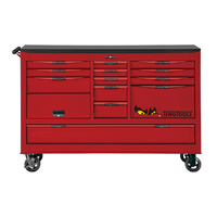 Teng 67" Pro Beast Roll Cabinet, 13 Drawers, Red