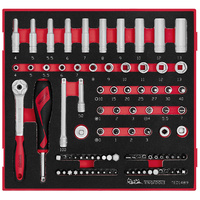 Teng 89Pce 1/4" Dr. Socket & Acc Set 4-13mm - TED-TRAY