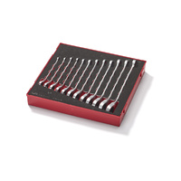 Teng 12Pce Rev. Ratchet mm Combination Spanner Set - TED-TRAY