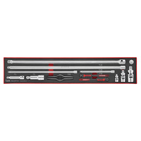 Teng 13Pce 1/4", 3/8" & 1/2" Dr. Ext Bar & Acc Set-TEX-TRAY