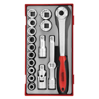Teng 17Pce 1/2" Dr. Socket & Acc Set 10-24mm - TC-TRAY