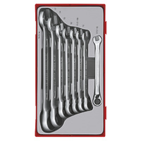 Teng 8Pce Reversible Ratchet Combination Spanner Set 8-19mm - TC-TRAY