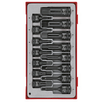 Teng 15Pce 3/8" &1/2" Dr. mm Hex Socket Set - TC-TRAY