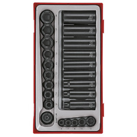 Teng 24Pce 1/4" & 3/8" Dr. Imp Socket Set - TC-TRAY