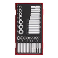 Teng 32Pce 1/4" & 3/8" Dr. Reg/Deep AF Socket Set (12-Pt) - TC-T