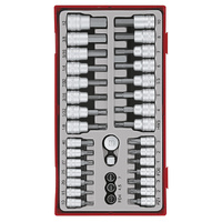 Teng 35Pce 1/4" & 3/8" Dr. Bits Socket Set - TC-TRAY